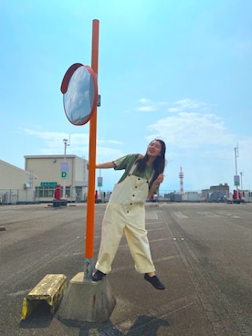 「AVIREX（アヴィレックス）のアイテム（サロペット/オーバーオール）」を使った、なちゃんさん（レディース・154cm）の夏コーディネート