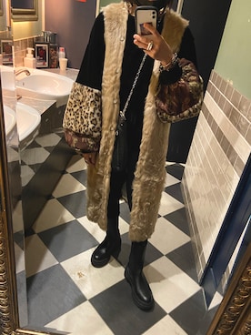 「Y's（ワイズ）のアイテム（その他パンツ）」を使った、愛愛さん（レディース・156cm）の冬コーディネート