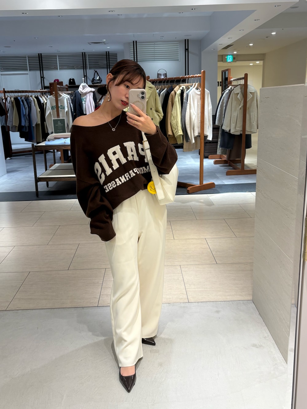 新品 オフホワイト loungedress ラウンジドレス ロゴスウェット