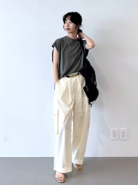 「アイテム（カーゴパンツ）」を使った、blmikuroさん（レディース・164cm）の夏コーディネート
