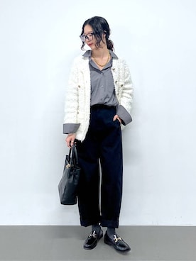 「アイテム（ネックレス、ブラウン系）」を使った、blmikuroさん（レディース・164cm）の冬コーディネート