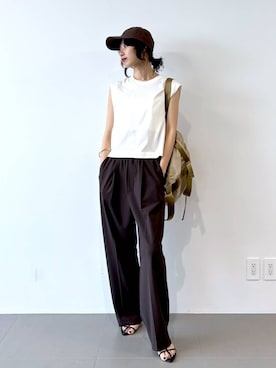 「高見え」｜「アイテム（サンダル）」を使った、blmikuroさん（レディース・164cm）の夏コーディネート