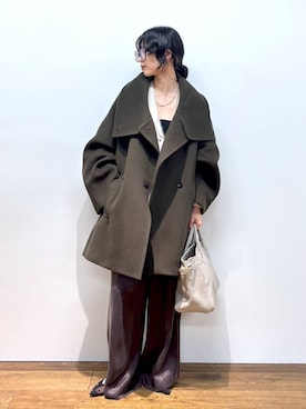 「アイテム（ピーコート）」を使った、blmikuroさん（レディース・164cm）の秋コーディネート