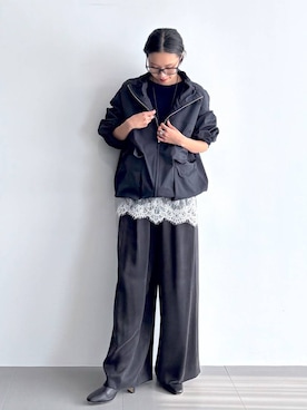 「アイテム（ブルゾン）」を使った、blmikuroさん（レディース・164cm）の秋コーディネート