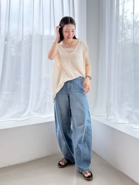 「WA ORiental TRaffic（ダブルエーオリエンタルトラフィック）のアイテム」を使った、ほしまりさん（レディース・158cm）の春コーディネート