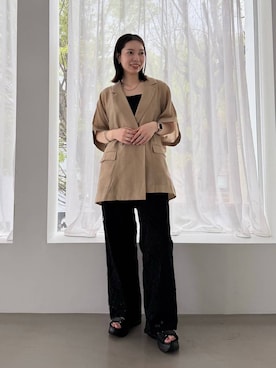「WA ORiental TRaffic（ダブルエーオリエンタルトラフィック）のアイテム」を使った、ほしまりさん（レディース・158cm）の春コーディネート