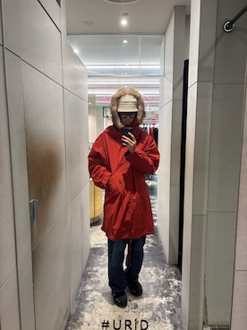 「アイテム（その他アウター、レッド系）」を使った、Yu Tanakaさん（メンズ・183cm）の秋コーディネート