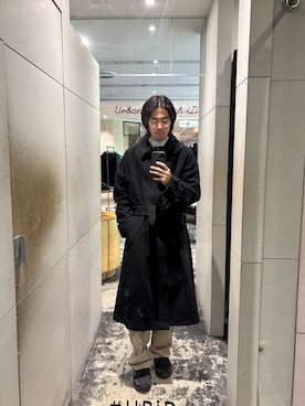 「アイテム（スウェット）」を使った、Yu Tanakaさん（メンズ・183cm）の冬コーディネート