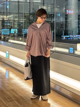 「アイテム（ピアス（両耳用））」を使った、KAGAさん（レディース・158cm）の秋コーディネート