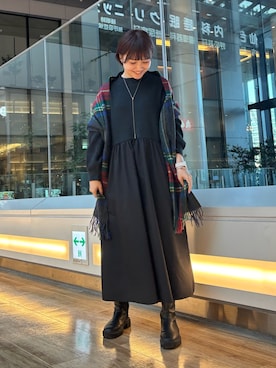 「アイテム（マフラー）」を使った、KAGAさん（レディース・158cm）の秋コーディネート