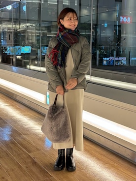 「アイテム（ダウンジャケット/コート）」を使った、KAGAさん（レディース・158cm）の秋コーディネート