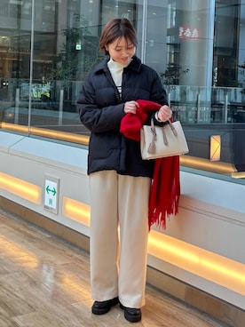 「アイテム（ダウンジャケット/コート）」を使った、KAGAさん（レディース・158cm）の秋コーディネート