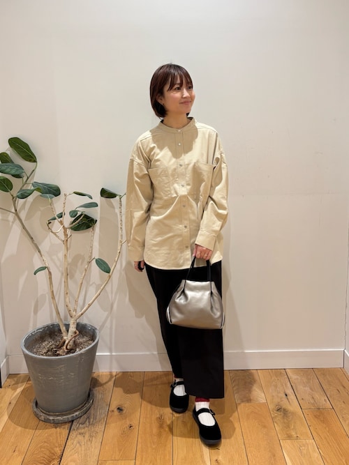 美品✨バーニーズ取扱 アトランティックアスコリ バンドカラーシャツ 金ボタン バンドカラーシャツ《EASY CARE》 (ACSH3103-41) | ACTIBIZ | 紳士服