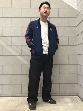 「アイテム（ジャージ）」を使った、STさん（メンズ・175cm）の秋コーディネート