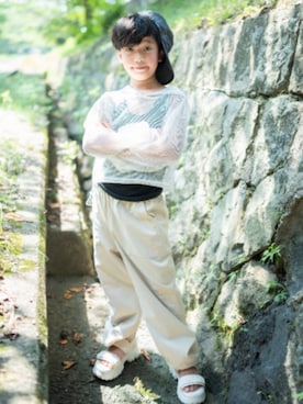 「アイテム（サンダル）」を使った、hinaachaさん（キッズ・150cm）の夏コーディネート