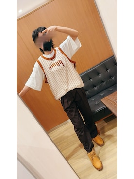 「アイテム（チノパンツ）」を使った、ﾊﾞﾊﾞさん（レディース・165cm）の秋コーディネート
