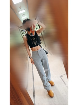 「Flirlaのアイテム（タンクトップ、ブラック系）」を使った、ﾊﾞﾊﾞさん（レディース・165cm）の夏コーディネート