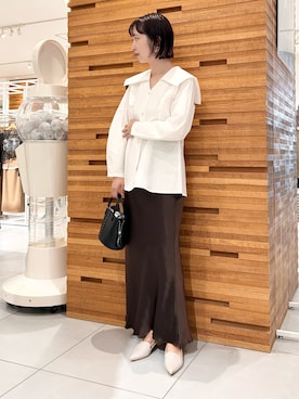 「アイテム（ローファー、ホワイト系）」を使った、kotomiurさん（骨格ナチュラル・レディース・166cm）の秋コーディネート