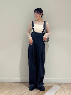 「アイテム（サロペット/オーバーオール、グレー系）」を使った、Yuiさん（レディース・160cm）の秋コーディネート