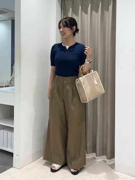 「新作」｜「アイテム（チノパンツ）」を使った、Yuiさん（レディース・160cm）の夏コーディネート