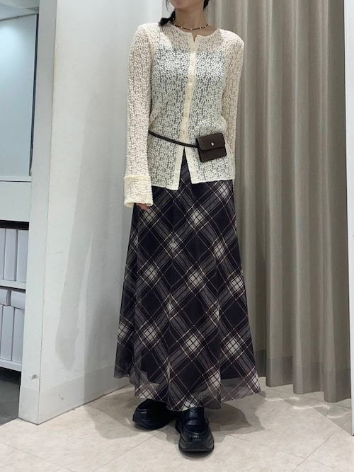 シアーチェックスカート