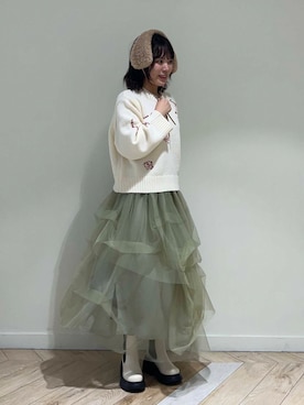 「アイテム（イヤーマフ）」を使った、Yuiさん（レディース・160cm）の秋コーディネート