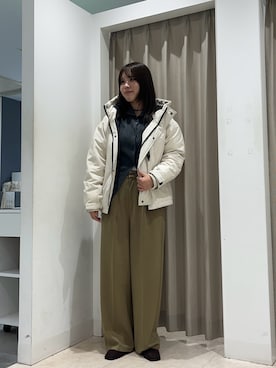 「アイテム（ダウンジャケット/コート）」を使った、Yuiさん（レディース・160cm）の秋コーディネート