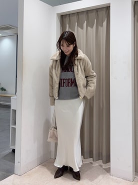 「ボアジャケット」｜Yuiさん（レディース・160cm）の秋コーディネート