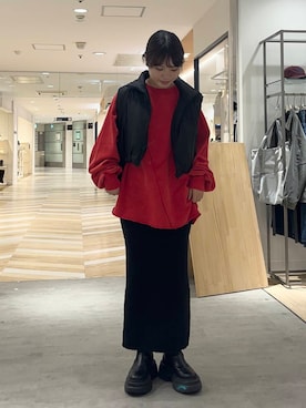 「アイテム（ダウンベスト）」を使った、Yuiさん（レディース・160cm）の秋コーディネート