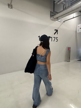 「アイテム（オールインワン・サロペット）」を使った、優菜さん（レディース・166cm）の夏コーディネート