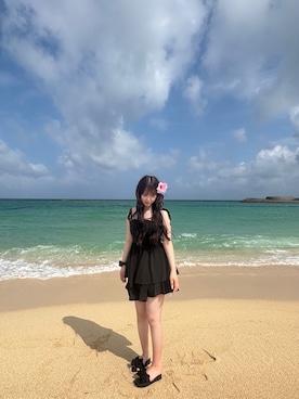 「アイテム（サンダル）」を使った、優菜さん（レディース・166cm）の夏コーディネート