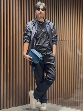 「アイテム（ナイロンジャケット）」を使った、じゅんちゃんさん（メンズ・176cm）の秋コーディネート