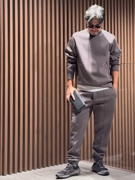 「EMPORIO ARMANI（エンポリオアルマーニ）の【エンポリオ アルマーニ】Travel Essentials ニットスニーカー（スニーカー）」を使った、じゅんちゃんさん（メンズ・176cm）の秋コーディネート