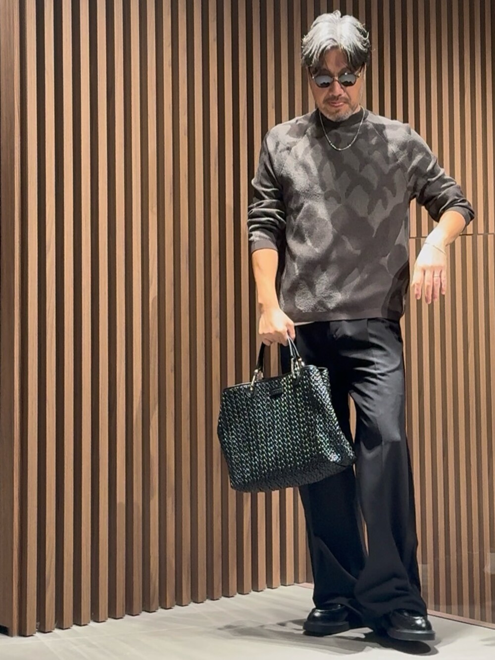 EMPORIO ARMANI エンポリオアルマーニ　編み込み　ダッドローファー ドライビングローファー ペブルドレザー製 スティラップバー