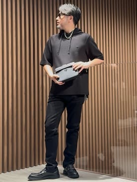 「オールブラックコーデ」｜じゅんちゃんさん（メンズ・176cm）の秋コーディネート