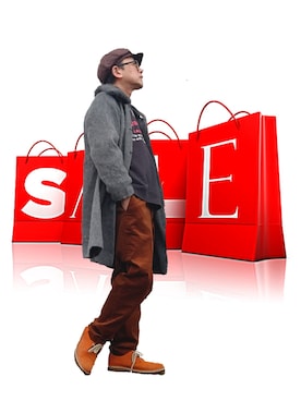 「no brand（ノーブランド）のアイテム（その他シューズ）」を使った、tamtamtanukiさん（メンズ・166cm）の冬コーディネート