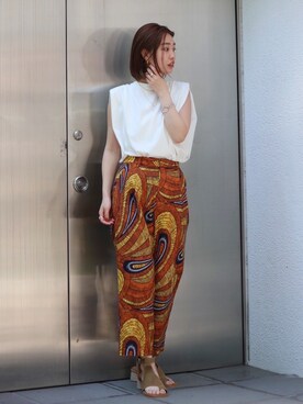 「Ungrid（アングリッド）のジュートヒールサンダル（サンダル）」を使った、井上愛さん（レディース・160cm）の春コーディネート