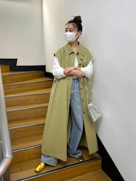 「Ungrid（アングリッド）のアイテム（その他アウター）」を使った、井上愛さん（レディース・160cm）の冬コーディネート