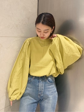 「Ungrid（アングリッド）のショルダータックブラウス（シャツ/ブラウス）」を使った、井上愛さん（レディース・160cm）の春コーディネート