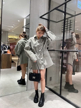 「GYDA（ジェイダ）のアイテム（その他アウター）」を使った、aikaさん（レディース・158cm）の春コーディネート