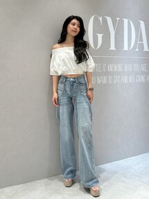 かよちゃん❤️７点⭐️A155⭐️ GYDA ♥ リブ風 オフショル ショートトップス GYDA（ジェイダ）の「カシュクールオフショルショートトップス