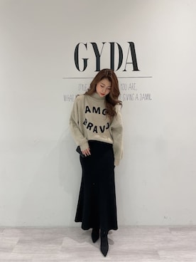 「GYDA（ジェイダ）のアイテム（財布/小物）」を使った、aikaさん（レディース・158cm）の冬コーディネート