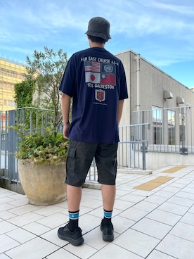 「テラスモール湘南」｜「アイテム（カーゴパンツ）」を使った、SEIJIさん（メンズ・183cm）の夏コーディネート