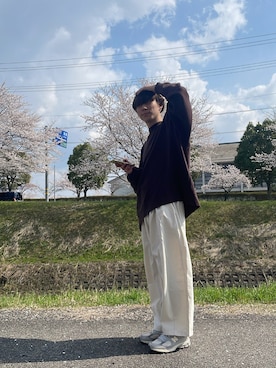 「RUUBON（ルーボン）のアイテム（チノパンツ）」を使った、ikenistaさん（メンズ・168cm）の春コーディネート