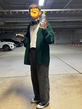 「GU（ジーユー）のアイテム（デニムパンツ、ブラック系）」を使った、ikenistaさん（メンズ・168cm）の春コーディネート