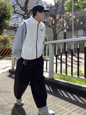 「NEW BALANCE（ニューバランス）のアイテム（スニーカー、グレー系）」を使った、ikenistaさん（メンズ・168cm）の春コーディネート
