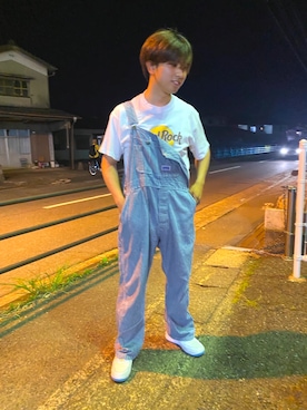 「BIG SMITH（ビッグスミス）のアイテム（サロペット/オーバーオール）」を使った、heroto130さん（メンズ・169cm）の夏コーディネート