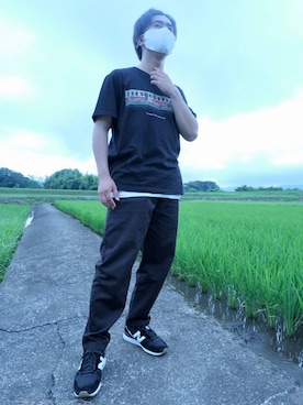 「RAGEBLUE（レイジブルー）のシリコンテンジクロングタンク/873711（タンクトップ）」を使った、heroto130さん（メンズ・169cm）の夏コーディネート