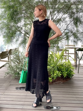 「ニットアップ」｜Harukaさん（レディース・159cm）の夏コーディネート