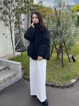 「A + TOKYO（エープラストウキョウ）のアイテム（ダウンジャケット/コート）」を使った、yuripinofukuさん（レディース・158cm）の秋コーディネート